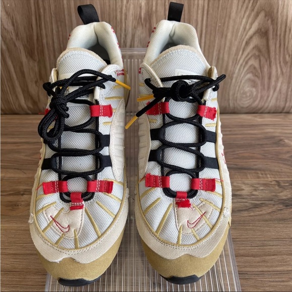 New NIKE AIR MAX 98 INSIDE OUT DESERT SAND RED BLACK WHITE BROWN GUNDAM SZ 8 - Picture 1 of 8